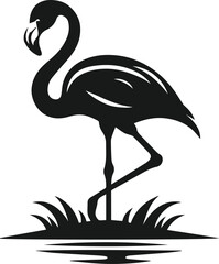 Black flamingo vector