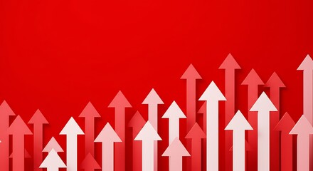 Crimson Ascent Red Arrows Rising Gradient Growth Upward Momentum Scarlet Surge Rising Tide Red A Crimson Climb Red Arrows Rising Growth in Red Ascending Arrows AI Generated