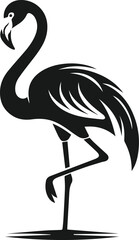 Black flamingo vector
