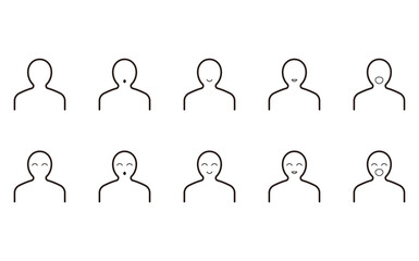 シンプルな人のアイコンセット、背景透過