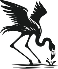 Fototapeta premium Black flamingo vector