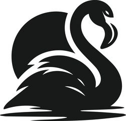 Black flamingo vector