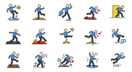 Fototapeta premium A Colorful Guide To Everyday Accidents AI Generated