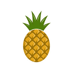 Obraz premium Illustration of pineapple fruit in cartoon style isolated on white