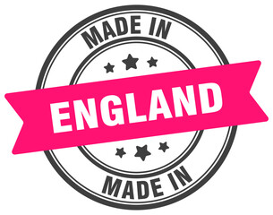Made in England round sign. Made in England stamp.