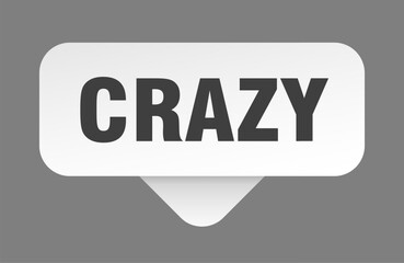 crazy sticker. crazy sign isolated on gray background
