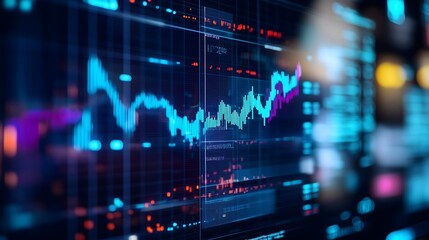 Financial Data: Highlighting market dynamics, this photo showcases a screen displaying intricate financial data and dynamic charts.