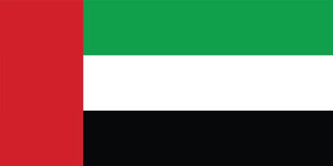 Naklejka premium United Arab Emirates Flag Vector Clipart Illustration – High-Quality UAE National Flag Design with Red, Green, White, and Black Colors for Digital and Print Use