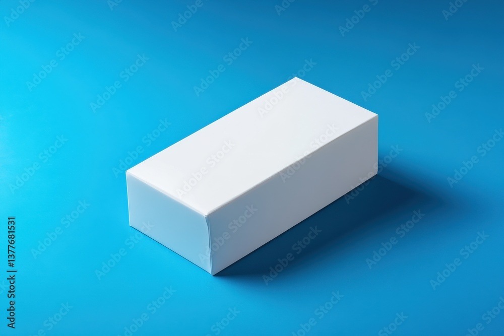 Leinwandbilder plain white rectangular box placed on a bright blue background showcasing simplicity and minimalism 