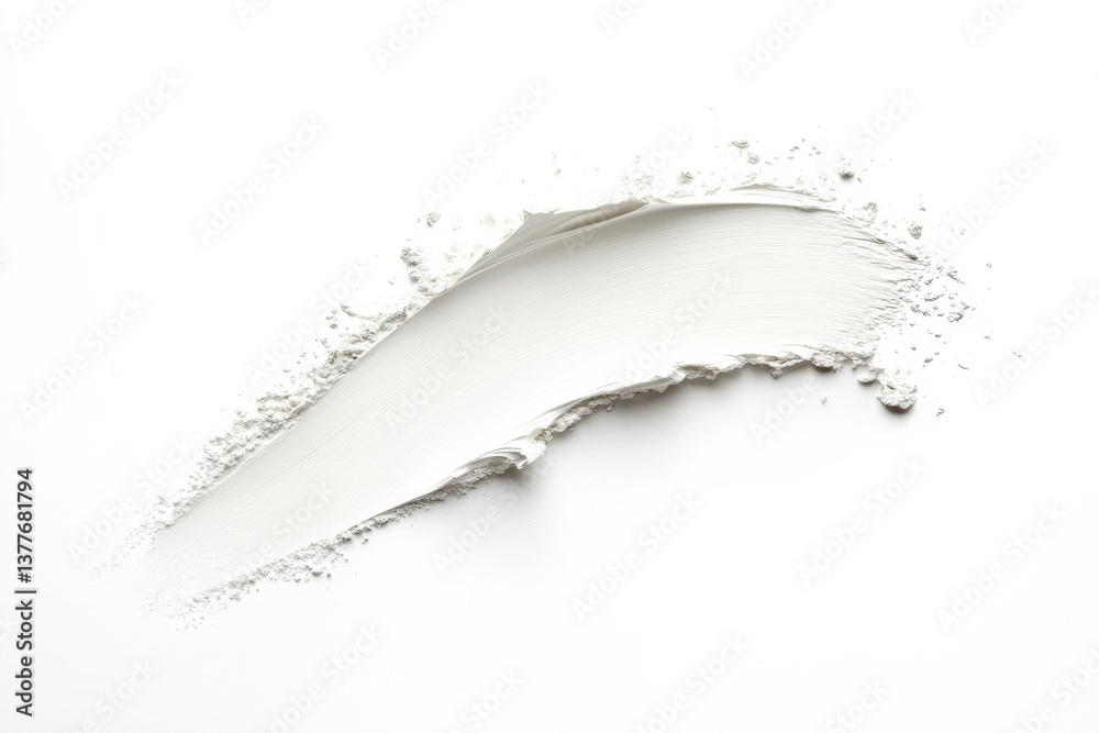 Poster White paint smeared across a clean surface showcasing smooth texture and subtle shadows in natural light