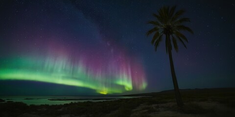 Northern lights northern lights over tropical beach SS5621