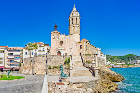 Iconic church of St. Bartholomew and St. Thecla. Sitges.
