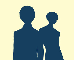 笑顔のビジネスパーソン　男性　影絵