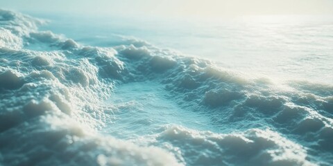 Fototapeta premium Soft ocean waves under a gentle sky.