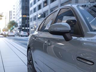 Sleek Gray Sedan Parked in Urban Setting