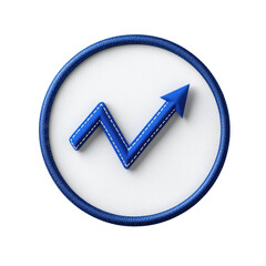 Graphical representation of an upward trend in a circular badge design transparent background.