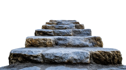 Stone steps leading upward against a backdrop of blue sky and clouds offering inspiration 