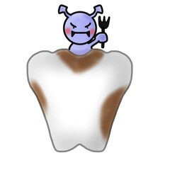 歯の健康リスク（虫歯）と細菌のイラスト