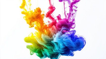Vibrant ink swirl in water creating a colorful abstract design.