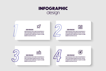 Infographic template with icon 4 step. Modern design for presentation.