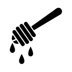 Vector Icon of Honey Dripper with Droplets