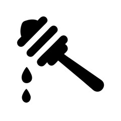Vector Icon of Honey Dripper with Droplets