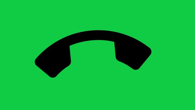 Call Icon Animation on Green Screen, 4K Phone Symbol Motion Graphic