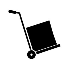  Vector Icon of Handcart with Box