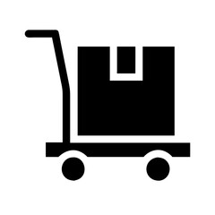  Vector Icon of Handcart with Box