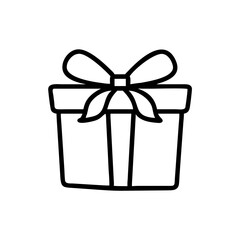 Gift Box with Ribbon Icon Vector Illustration 