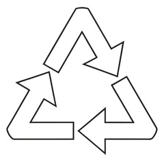 recycling symbol on white background