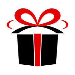 Gift Box with Ribbon Icon Vector Illustration 