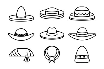  Cowboy Hat Icon Set