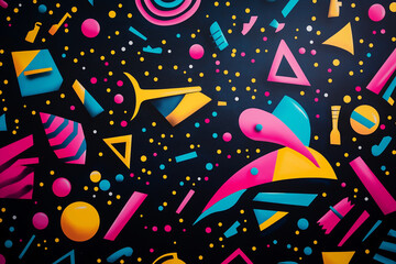 Back To The 90's Backdrop on black background, 90s Theme Party Decoration, Retro Birthday Sign, Nostalgic Disco, Millennial Gen Z Hip Hop Banner. Typical retro background of the 90&rsquo;s 