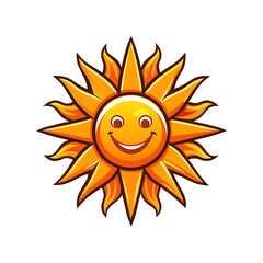 Sun Icon Vector Illustration. Shiny Summer Sunlight Symbol Design