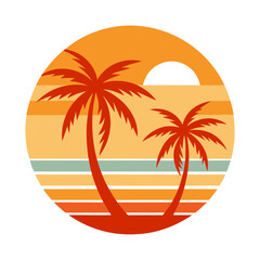 Palm tree on the beach vector Illustration