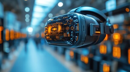 Fototapeta premium Futuristic VR Headset: A Glimpse into Immersive Technology