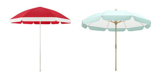 Obraz premium Two beach umbrella, isolated background