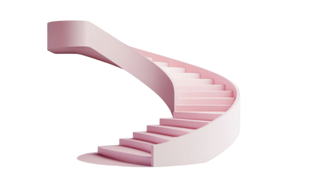 spiral staircase isolated on white