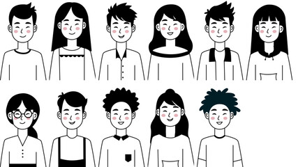 vector illustration of a set of people