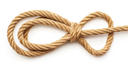 Lasso rope cut out on white background