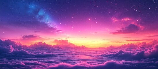 Fototapeta premium Magical Sunset Above Clouds