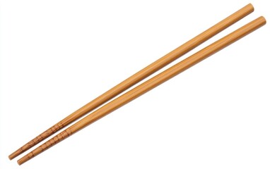 Pair of light brown wooden chopsticks