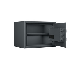 Open Steel Locker In Sleek Gray Finish Features A Numeric Keypad For Secure Access 3D Illustration