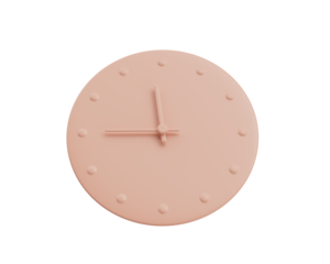 A Minimalist Soft Pink Wall Clock Eleven Forty Five 11 45 For Modern Interiors 3D Illustration
