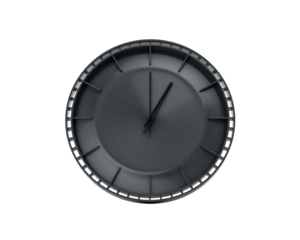A Modern Charcoal Black Wall Clock 01 00 One O'Clock 1 00 For Modern Interiors 3D Illustration