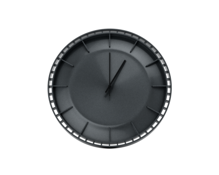 A Modern Charcoal Black Wall Clock 01 00 One O'Clock 1 00 For Modern Interiors 3D Illustration