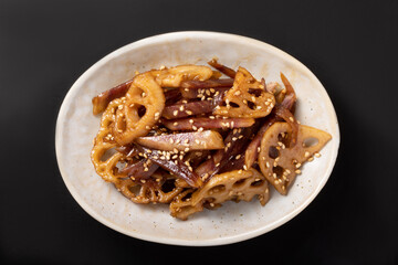 レンコンとさつまいもの甘辛煮