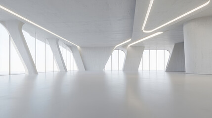 Obraz premium Spacious, modern interior showcasing sleek lines and abundant natural light.