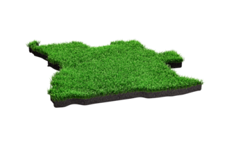 Angola Map Soil Land Geology Cross Section With Green Grass And Rock Ground Texture 3d Illustration